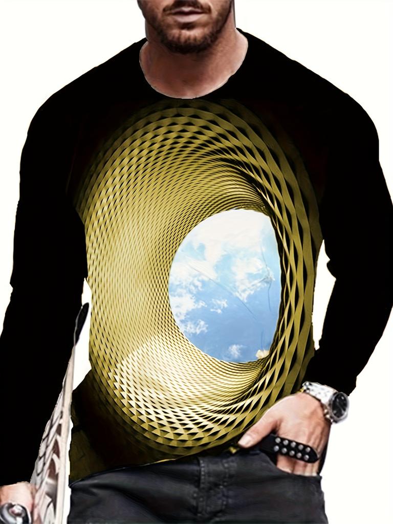 New cross-border men's summer 3D digital eagle print casual round-neck T-shirt top from Europe and America