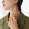 Korean Dongdaemun Retro Zircon Necklace & Non-fading Versatile Earrings Set
