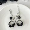 Star Guitar Microphone Pendant Glitter Earphone-shaped Keychain Bag Decor Phone Chain Lanyard