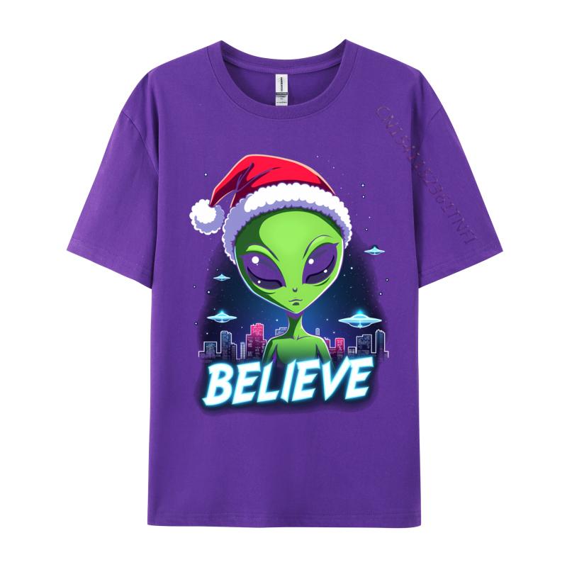 I Want To Believe Aliens Ufo Area 51 Roswell Alien Christmas 4 Print Men 2024 New Custom Tops Shirt Camisa Pure Cotton T Shirt