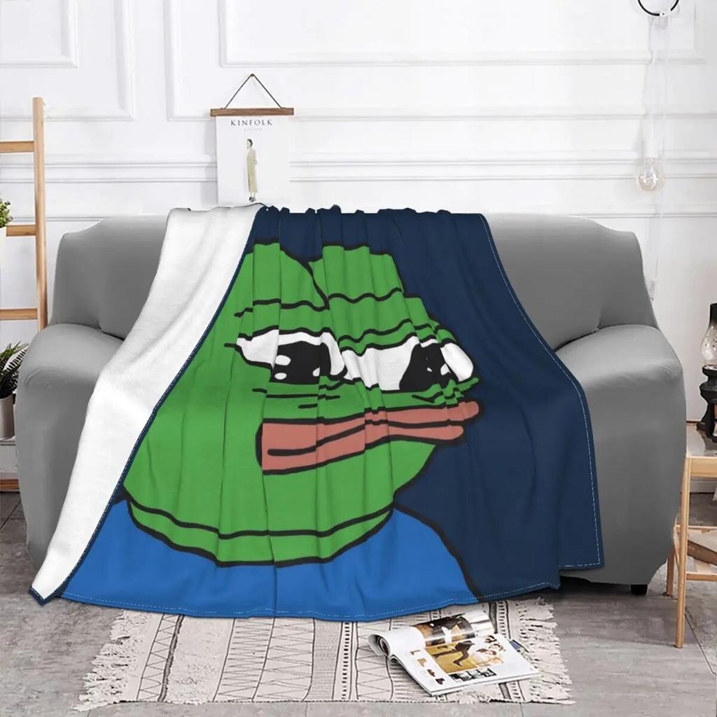 Pepe The Frog Blankets Flannel All Season Apu Apustaja Breathable Ultra-Soft Throw Blanket for Home Couch Bedspreads