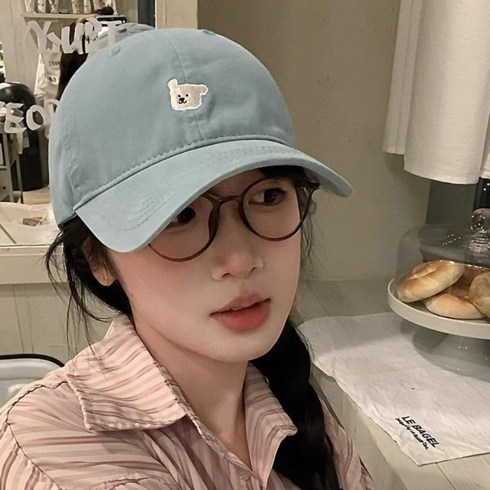 Korean Puppy Embroidery Cap Cotton Snapback Hat Fashion Men Women Baseball Cap  Unisex