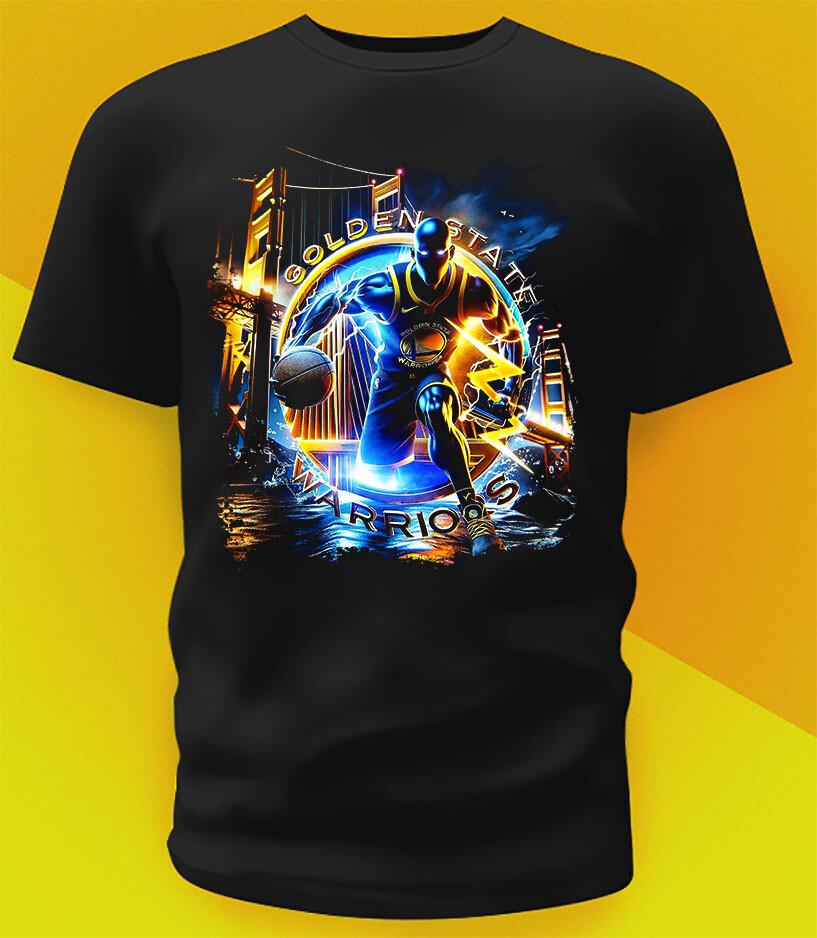 Футболка Golden State Warriors в стиле Sci-Fi  Размеры!! Унисекс Футболка для молодежи 6XL XXXL