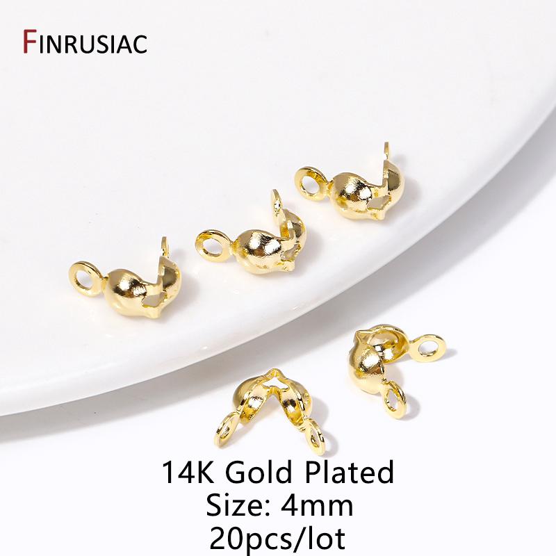 

14K Gold Plated Brass Covers Crimp End Beads, Calotte Ends, Tube Beads Jewelry Making Accessories DIY Jewelry Making Supplies 20 pieces