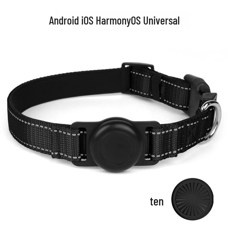 Pet Collar GPS Tracker with Airtag Protective Case for iOS & Android