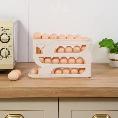 Thickened Version Slide Egg Storage Box Refrigerator Side Door Storage Box Egg Rolling Food Grade Egg Holder Tray Automatic Egg