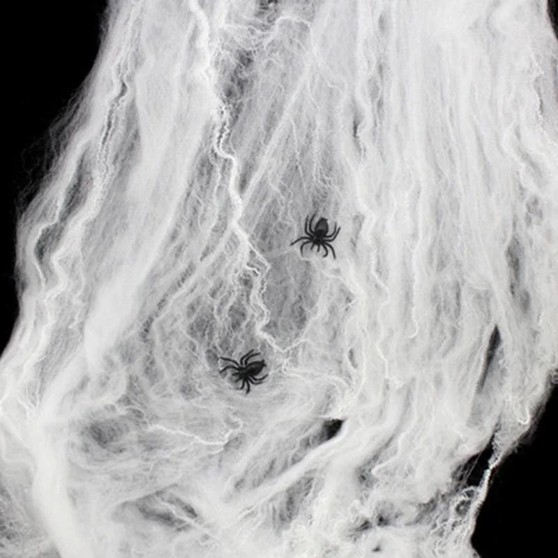 Xiaomi 2026 Halloween Stretch Spider Cotton Web Spider Silk Bar KTV Scene Decor Ghost Festival Horror Party Prop Supplies