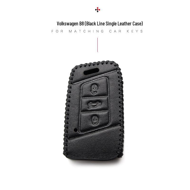Key Case for Volkswagen: Compatible with 2017+ Magotan, Golf B8, Passat, Tiguan, Lavida, Bora - Genuine Leather