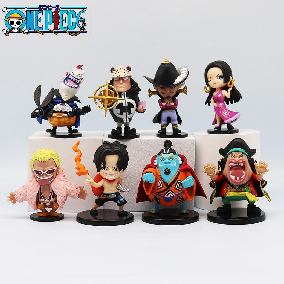 8pcs Anime One Piece Figures Model Dolls Toys Cute Luffy Oka Shichibukai Ace Boa Hancock Jinbe Collection Full Set Kid Friendly Entertaining Fun 3