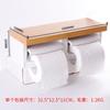 Bamboo Double Toilet Paper Holder - Bathroom Hotel Grade Towel Dispenser, 2-Roll Storage Rack, Eco-Friendly Organizer