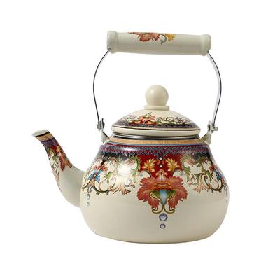 Exquisite blumige Emaille Birnenkessel