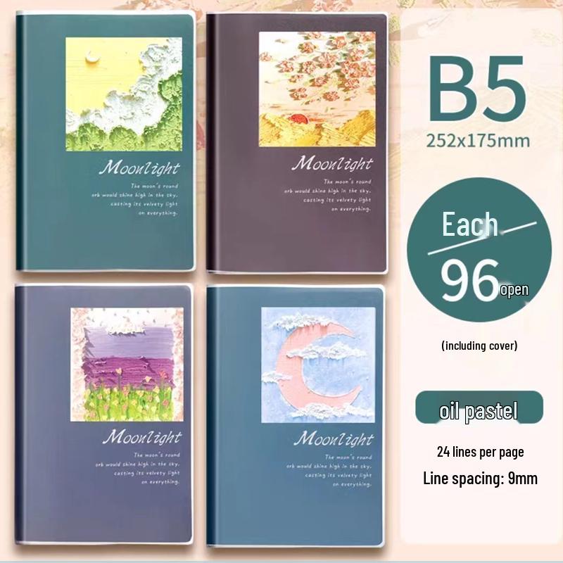 Thickened Plastic Cover Notebook - B5 & A5 Sizes for Girls, Art Students, and College Use