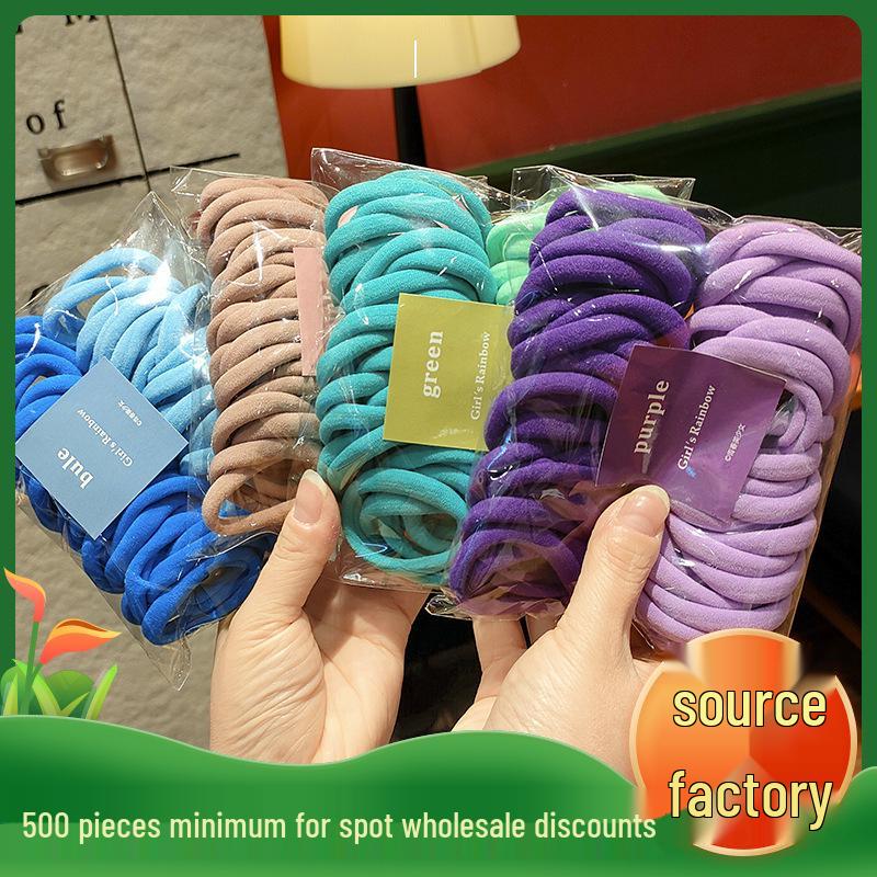 Set of 50 Gradient Candy Color Hair Ties – Rubber Bands for Women's High Ponytails.