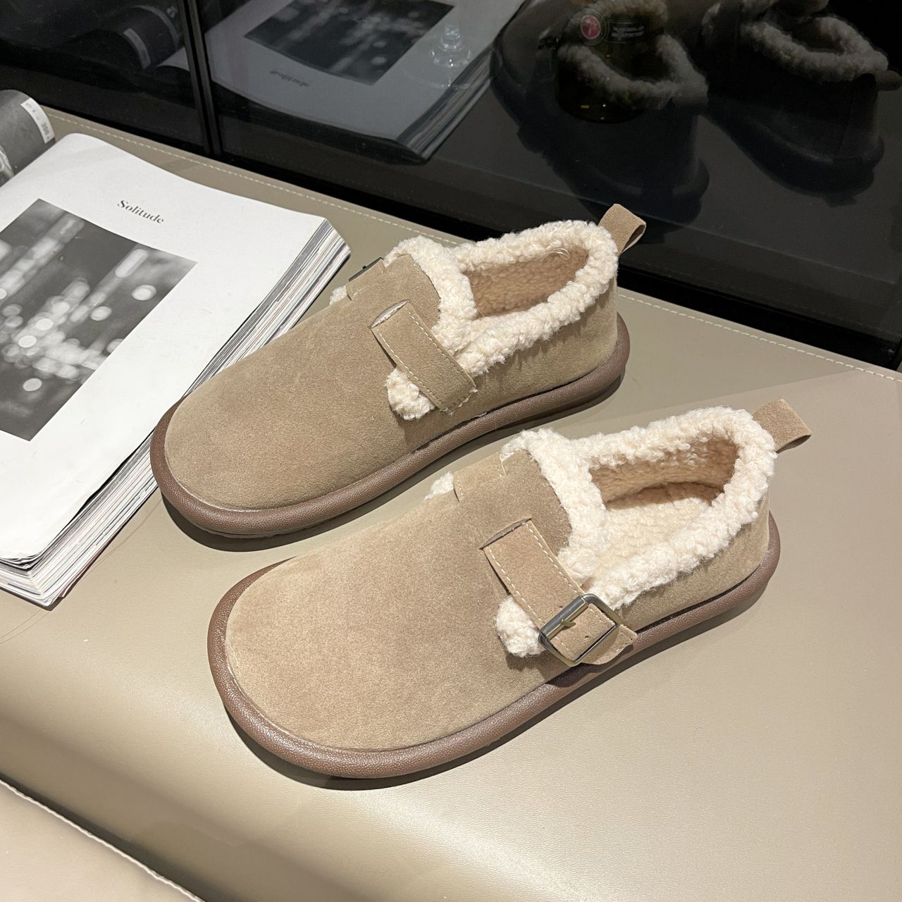 

Обувь для женщин Tabi Round Toe Flat Womens Snow Boots Loafers Black Elegant And Fashion Hot Pu Style Offer Lamb Gothic 35