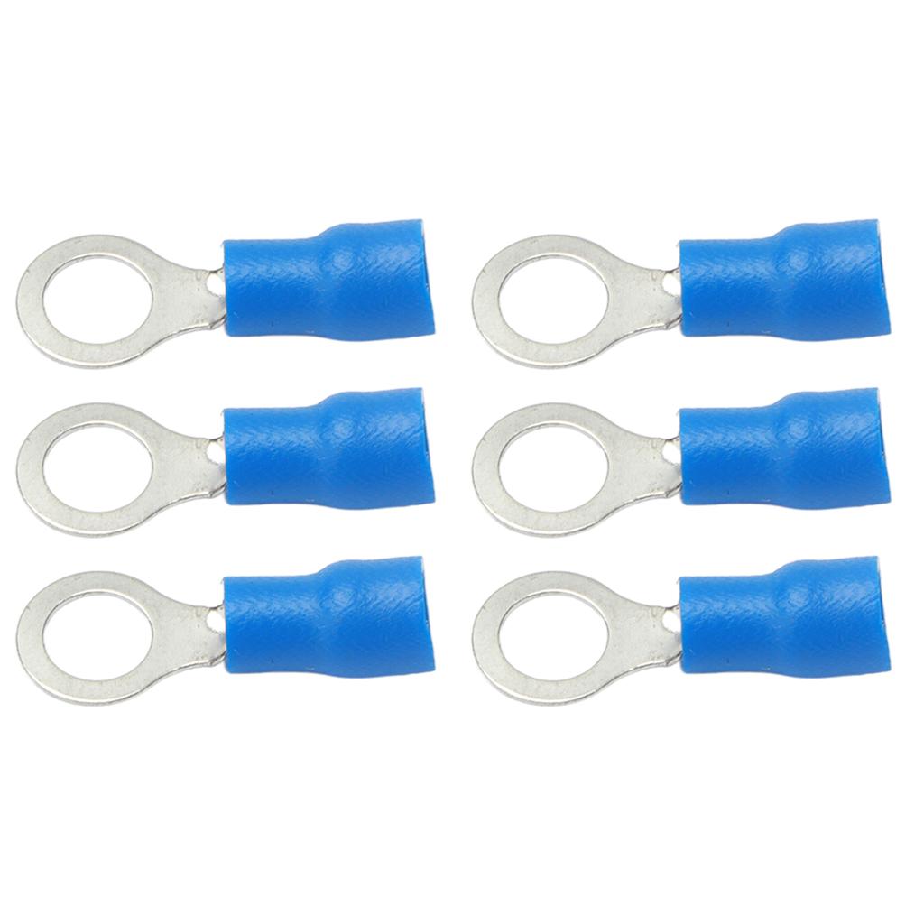 100Pcs Pre Insulated Ring Crimp Terminals Copper PVC Wire Connector for Machinery AWG 22?16RV1.25?5