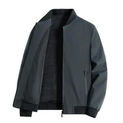 QINPHEN Flight Solid Dark Size S Men's MA-1 Jacket, Casual, Business, Color, Waterproof, Lightweight, Workwear, Spring, Autumn, Winter, Green,