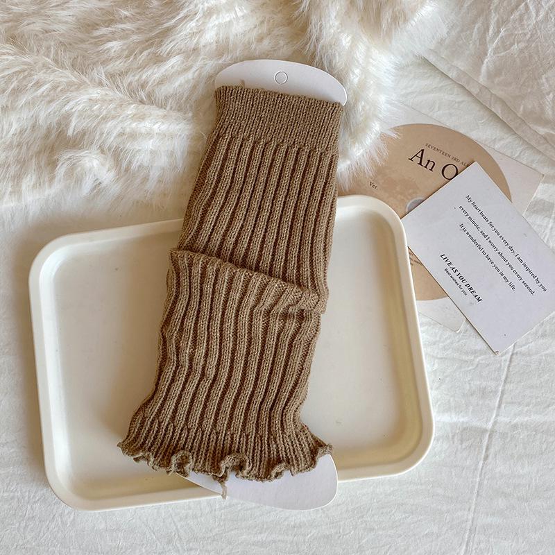 Girls' Angora Red Lace Knit Leg Warmers - Chunky Mid-Calf Socks for Spring, Autumn, and Winter