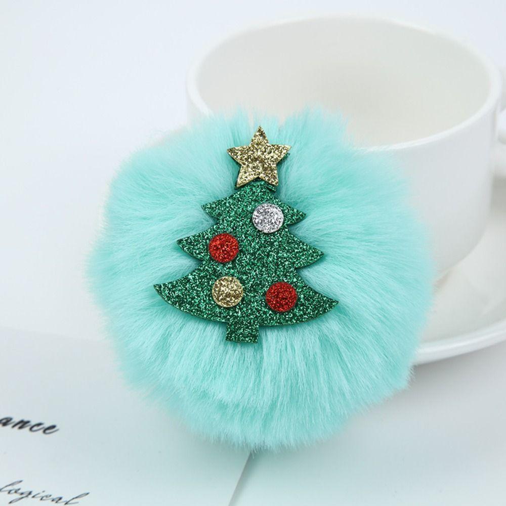 Christmas Plush Coal Ball Keyring Small Coal Ball Kawaii Christmas Keychain Car Keychain