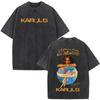 Karol G Viajando Por El Mundo Tropitour  Graphics T Shirt Unisex Women Fashion Cotton Loose Casual Vintage Washed Tshirts Tops