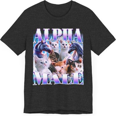 Alpha Férfi Póló Aranyos Kiscica Macska Vicces Mém Vicc Bootleg Irónikus Uniszex Grafikus Póló