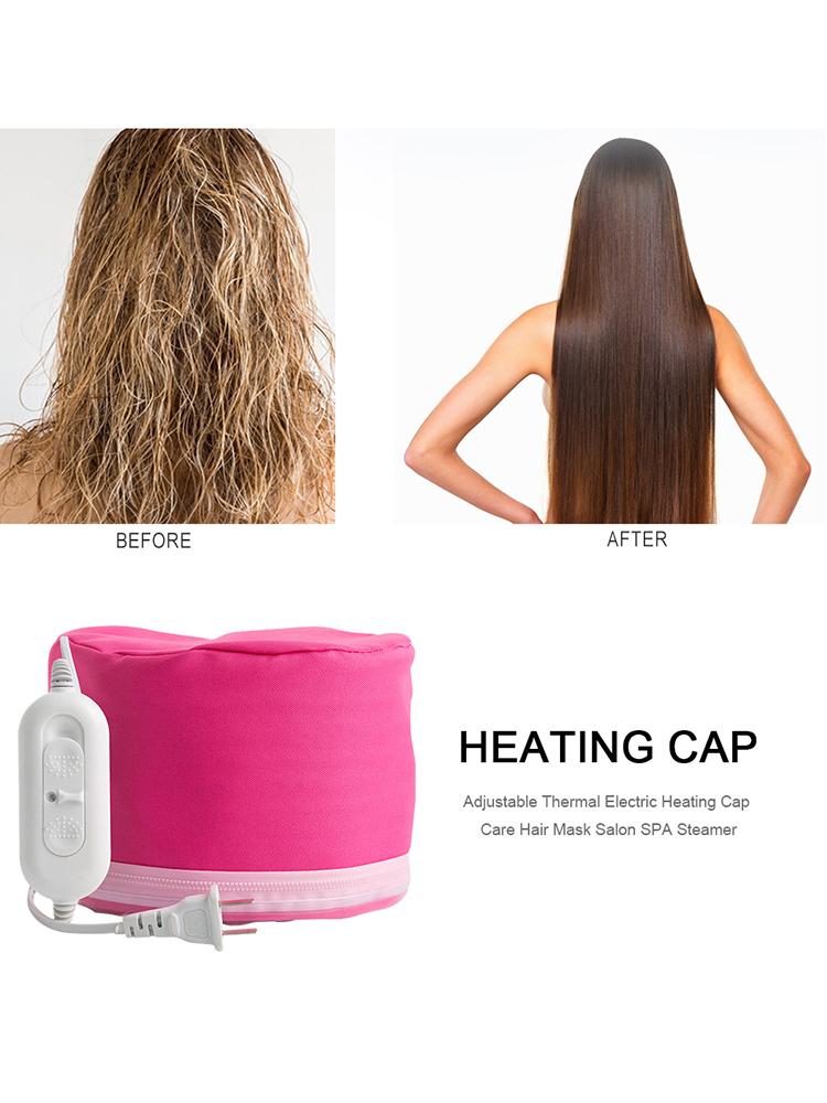 Hair Steamer Cap Thermal Cap with 3 Level Temperature Control Beauty Steamer Nourishing Hat for Hair Spa Home Use Gift for Women