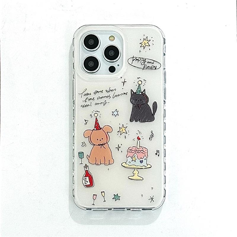 Cute English cake dog iPhone17 Apple 16ProMax/14/13/12 mobile phone case new personality