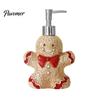 Christmas Soap Dispenser Ceramic Dispenser, Gingerbread Man House Bear Liquid Hand Container Container, Refillable Shower Gel Lotion Bottle