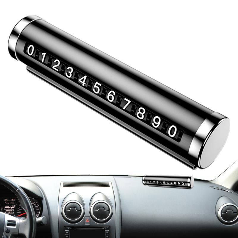 

Car Temporary Parking Card Rotate Phone Number Plate Aluminum Stickers Park Stop In Car-styling Auto Accessories