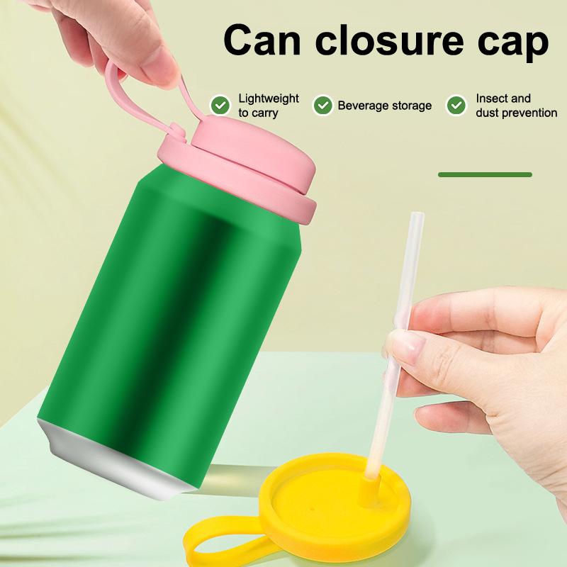 1PCS Soda Can Cover Creative Sealed Silicone Straw Beverage Can Cover Cup Suitable For Canned Beverage Reusable Tank Cover