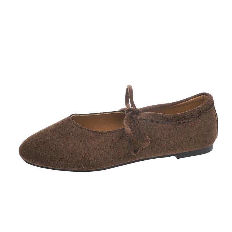 Fashion Women's Flat-bottomed Mary Pumps Low-cut Shoes Spring and Autumn Fashion Lace-up Soft-soled Leisure and Comfortable Ballet Shoes