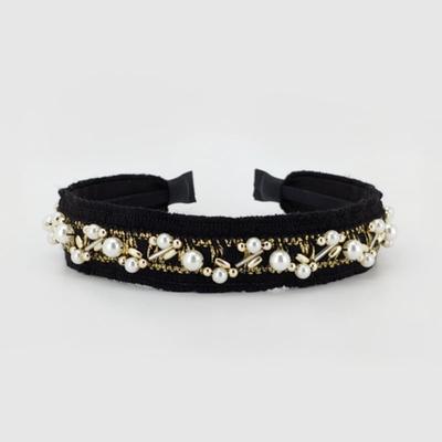 LALA Pearl Ethnic Hairband - Black