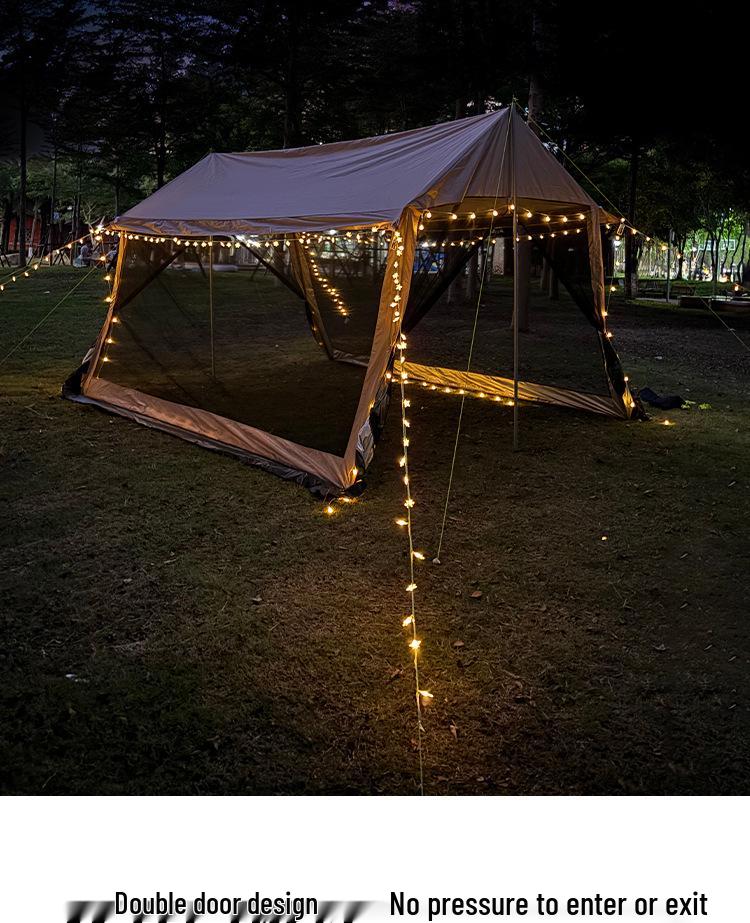 8-12 Person Portable Outdoor Mesh Canopy Tent with Mosquito Net, Sun & Rain Protection for Camping and Beach.