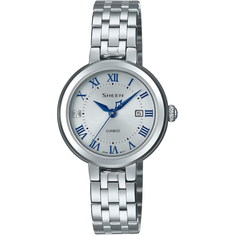Casio SHS-4530J-7AJF Solar Watch Sapphire Glass Silver Blue Women s Timepiece