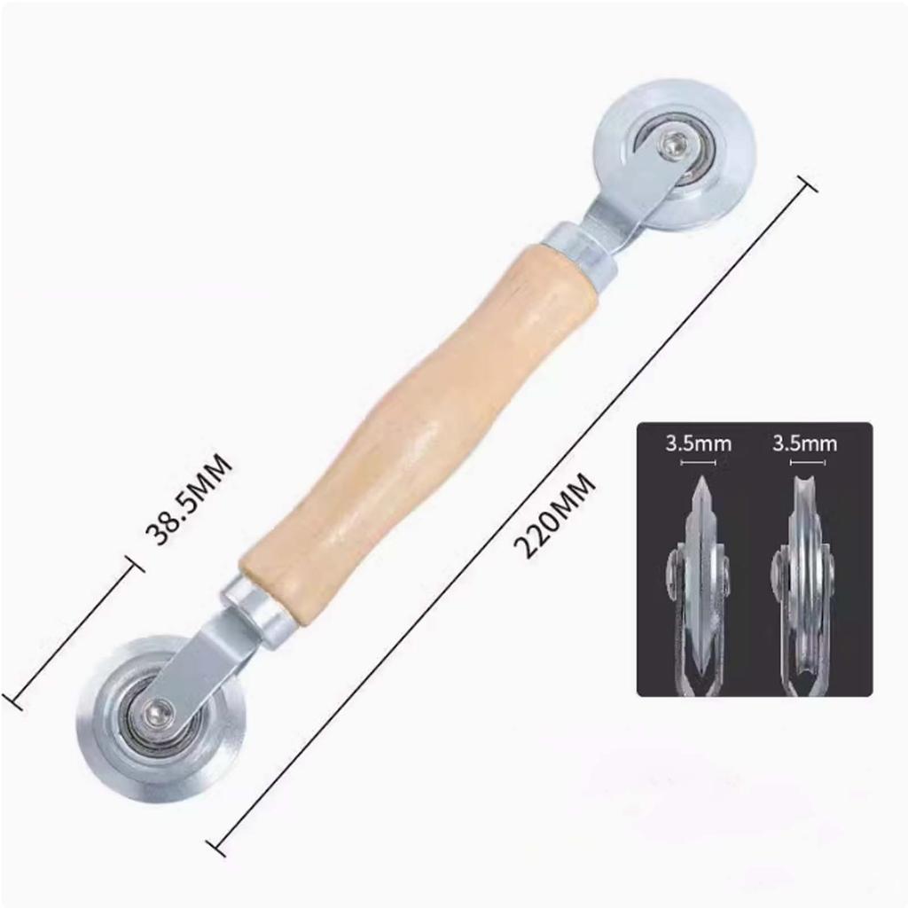 Double-headed Solid Wood Screen Pressure Wheel, Window Screen Pressure Strip Installation Roller