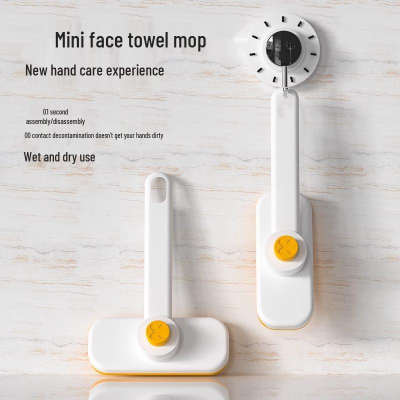 Rotatable Face Wash Towel & Mini Mop - Hands-Free, Multipurpose Cleaning Tool for Kitchen