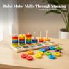 Wooden Educational ColorSorting Toy FineMotor Color Matching Board