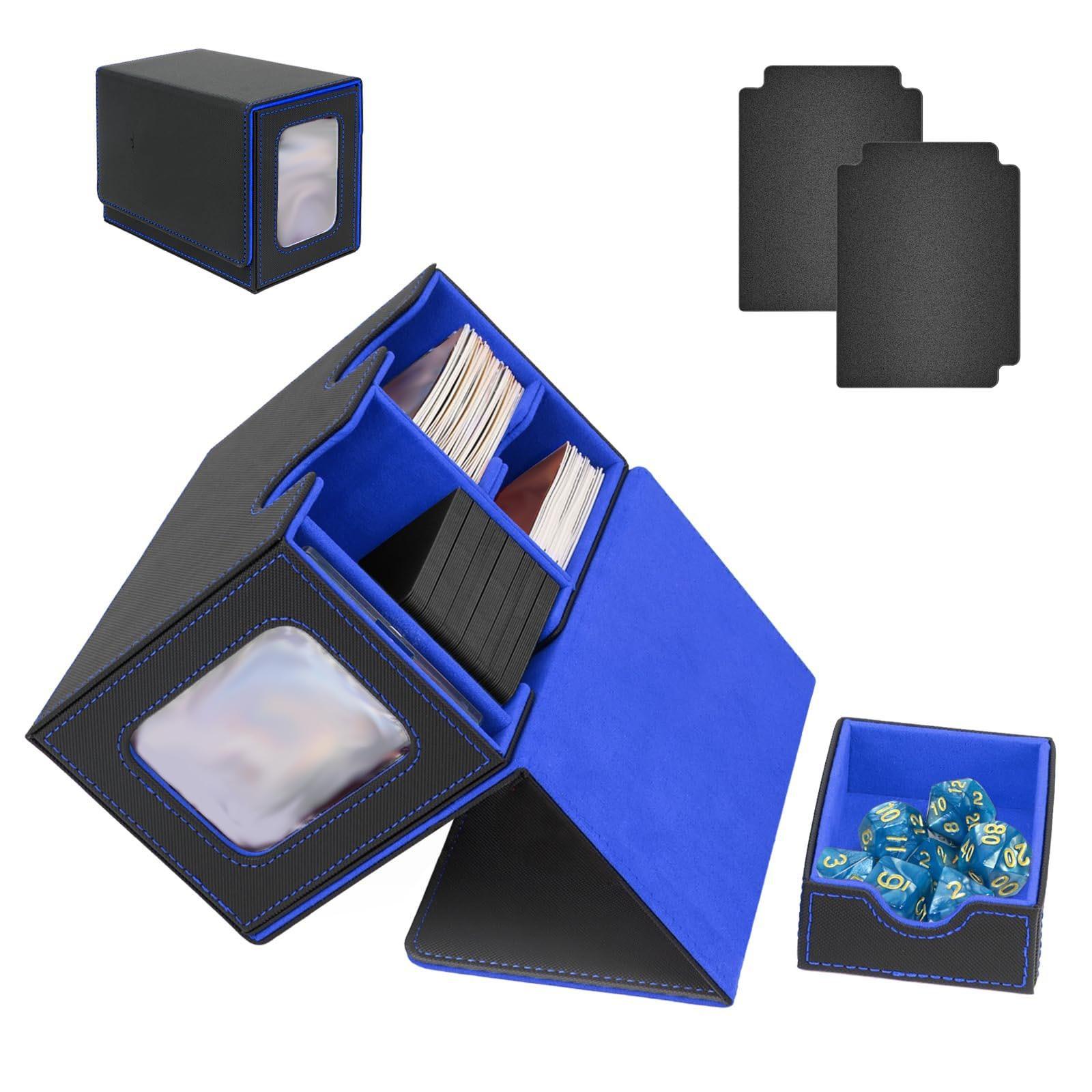 Коробка для хранения карт из искусственной кожи ящик для хранения карточек для настольных игр One Size синий 2866₽