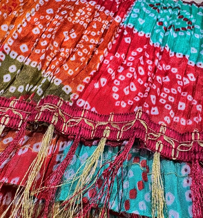 TreegoArt Fashion Women's Rajasthani Printed Traditional Silk Bandhej Dupatta Chunni Scarf