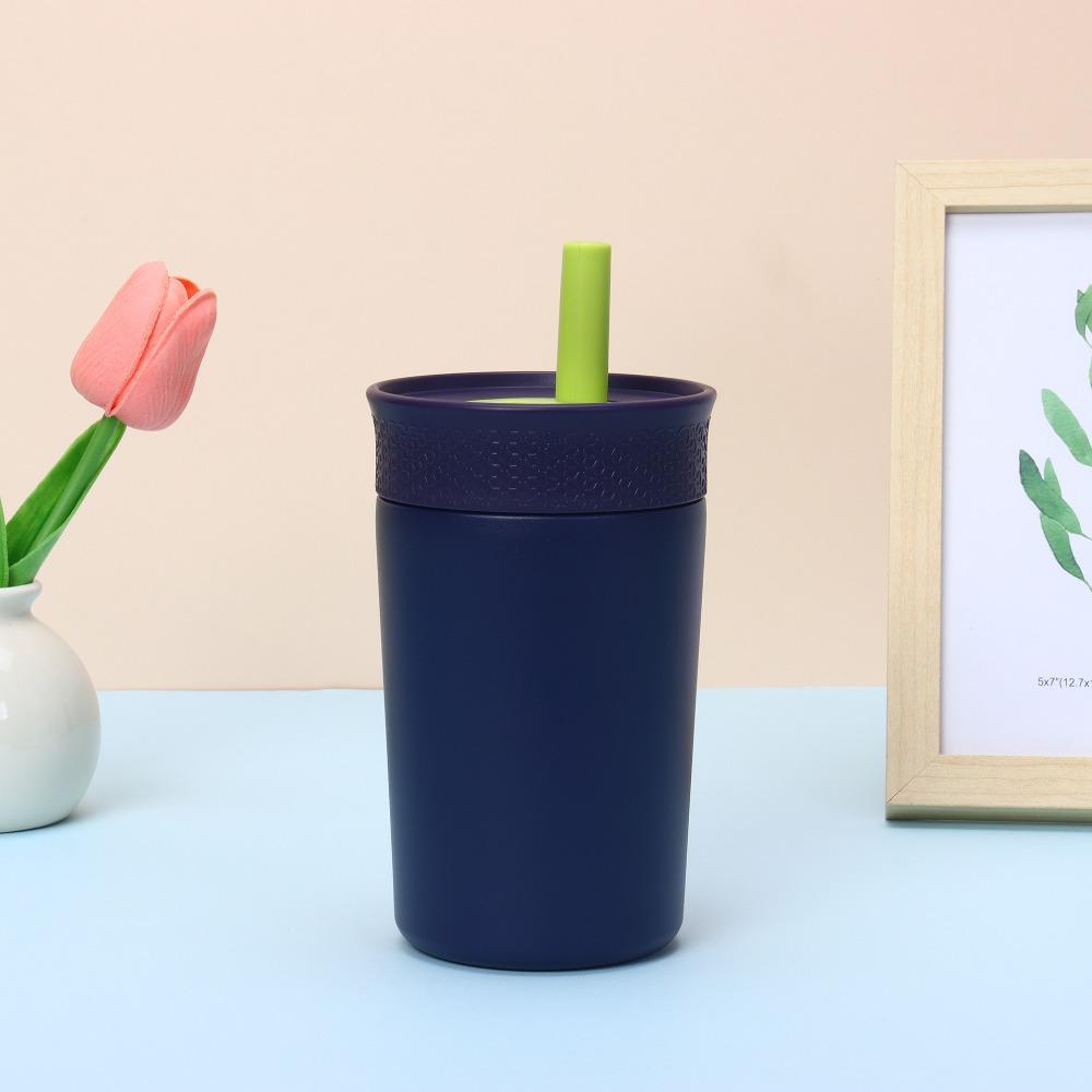 12oz Thermal Coffee Cup with Straw Thermos Bottle Children's Cup Thermal Mug  Car