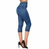 Women's Stretchy Slimming Faux Denim Cropped Leggings