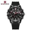 Original Men Dual Time Watch Luminous Pointer Calendar Date LCD Display Chronograph Silicone Strap Waterproof Men Watch NF7135