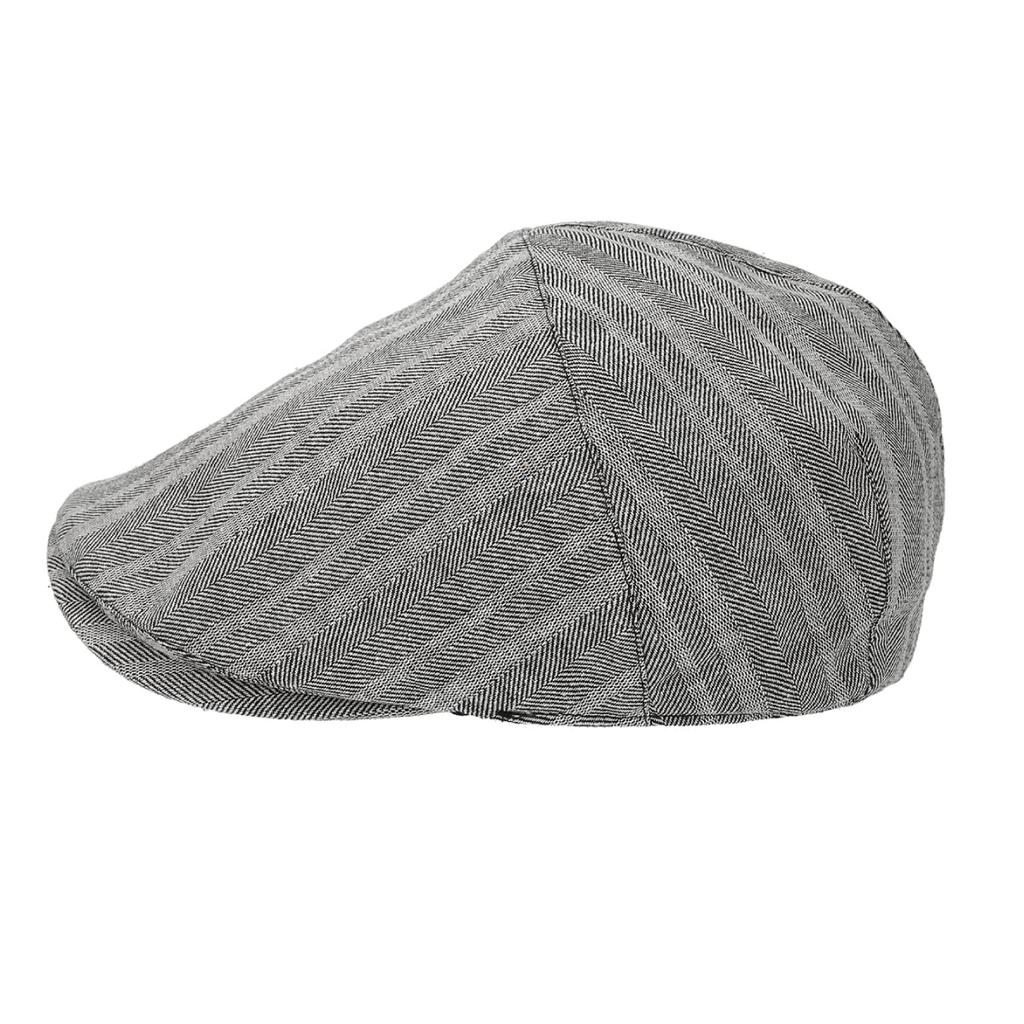 Basic Enchi Linen Herringbone Tuck Hunting Cap Lightweight and Breathable Linen Herringbone Hunting One Size Fits All and - Blend, Pattern, Cap,