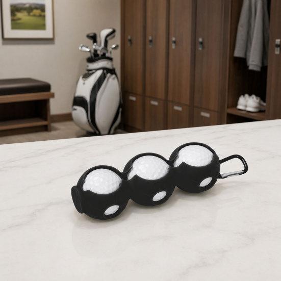 Porta Palline da Golf in Silicone con Moschettone, Contiene 3 Palline, Copertura Portapalline da Golf per Borsa da Golf, Custodia Protettiva Organizzatore Palline da Golf, Accessori da Golf