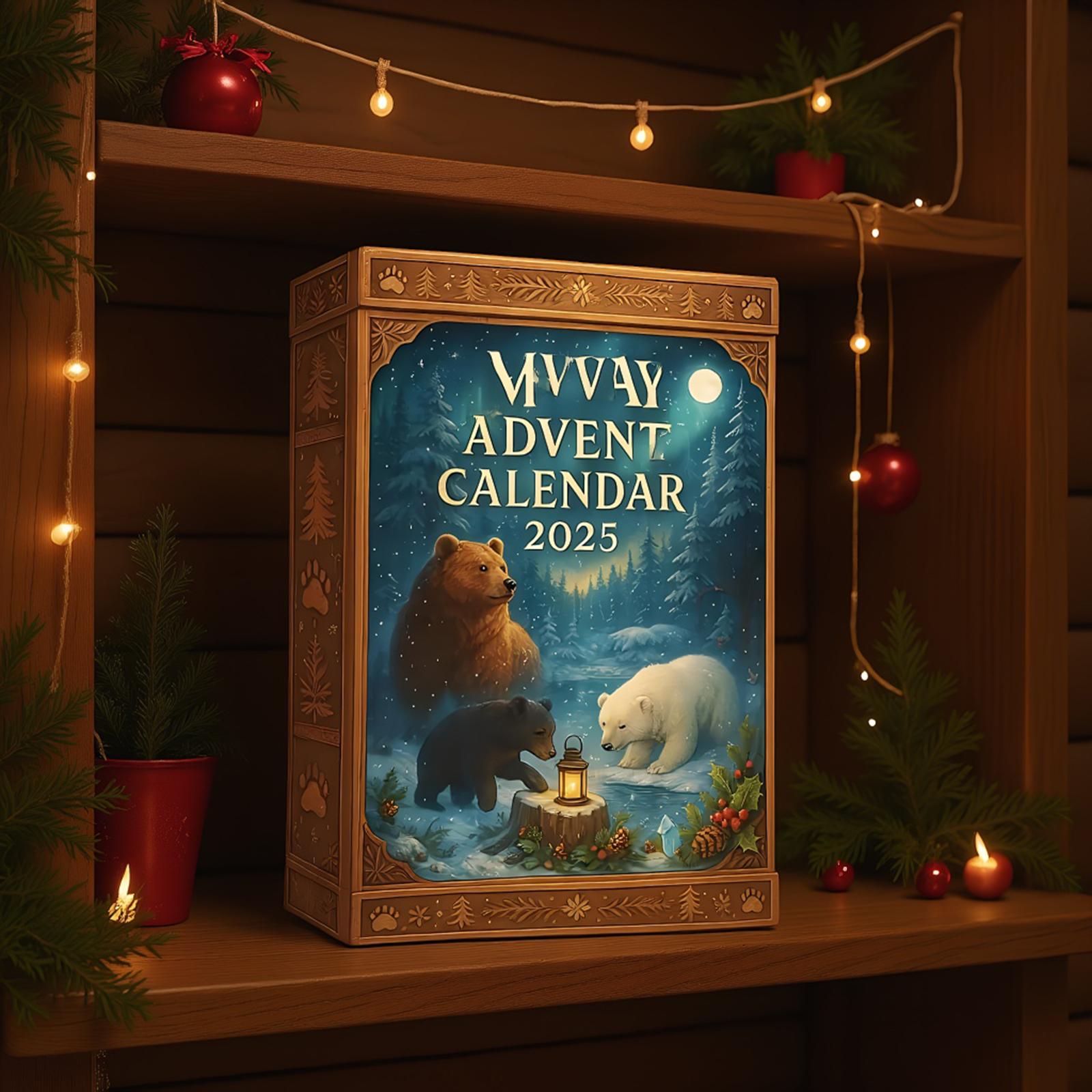 

2025 Bear Animal Advent Calendar 2D Acrylic Bear Ornaments Christmas Calendar for Girl Boy Kids Bears Lovers China Mainland