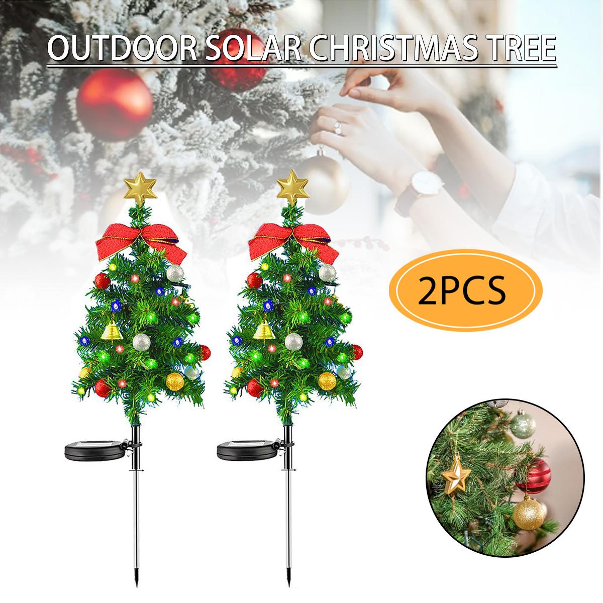 

PDTO Солнечная рождественская елка Декор Свет Многоцветные светильники для кольев Водонепроницаемый садовый светильник
