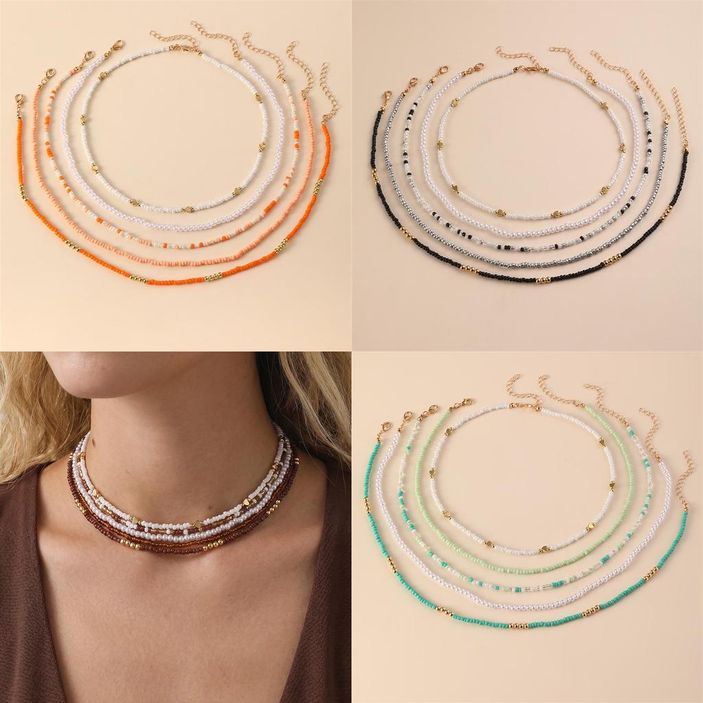 Geometric Necklace Set For Women With Zinc Alloy Beach Party Jewelry Collection
