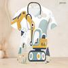 Women Plus Size V Neck Short Sleeve Cartoon Excavator Printed Scrub Top With Front Pockets