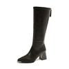 High boots  new spring and autumn shiny boots children's long boots pointed toe thick heel high-heeled knight boots