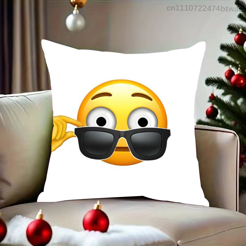 Federe Cuscino con Adesivi Emoji Divertenti Federa Cuscino Carina e Divertente Per Festa di Matrimonio Decorazione per la Casa Comoda Copertura per Cuscino