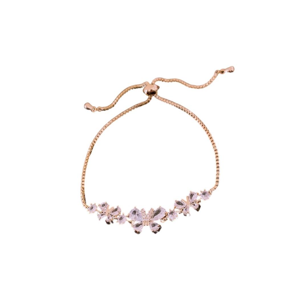 Adjustable Rhinestone Bracelet Hand  Jewelry Vintage Zircon Bangles  Lady